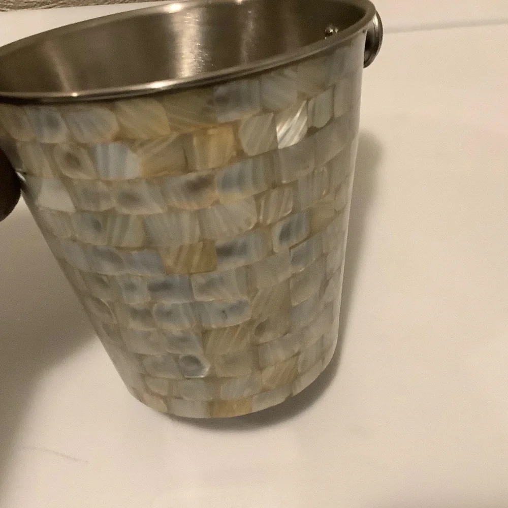 Mother of Pearl Ice Bucket | Stainless Steel Wine & Champagne Chiller | Coastal